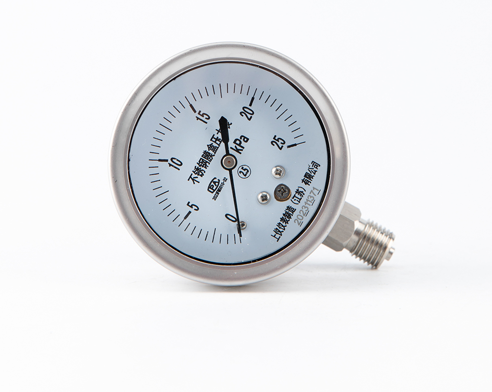 不锈钢膜盒压力表YE-63BF