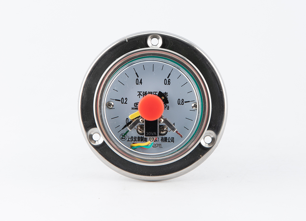 不锈钢轴向带边电接点压力表YXC-60BF-ZT