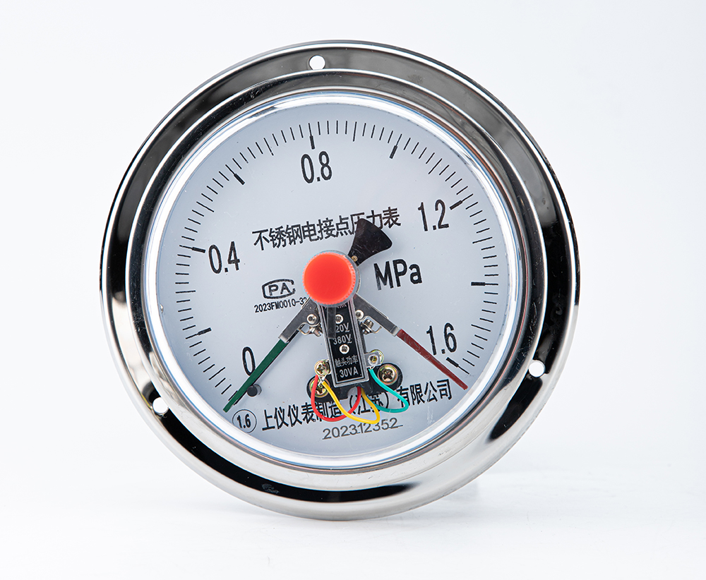 不锈钢轴向带边电接点压力表YXC-150BF-ZT