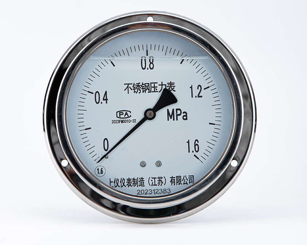 不锈钢轴向带边耐震压力表YN-150BF-ZT 1.6MPa