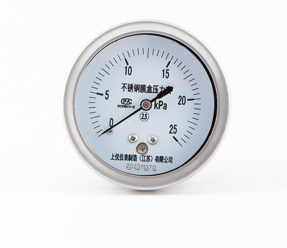 不锈钢轴向膜盒压力表YE-60BF-Z